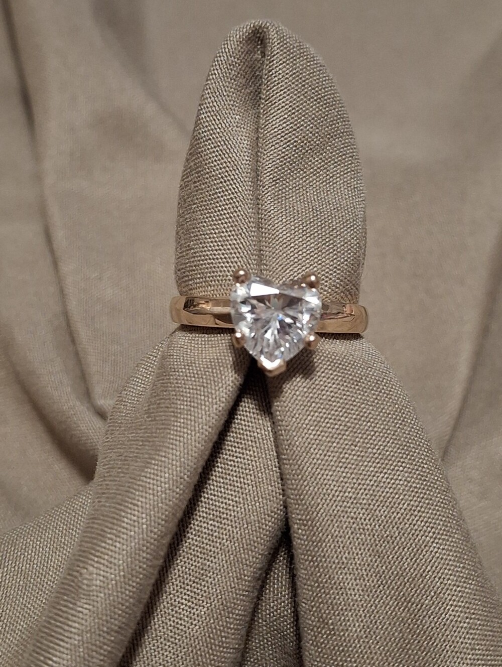 3 Carat Heart Cut CZ Engagement Ring in 10k Rose Gold